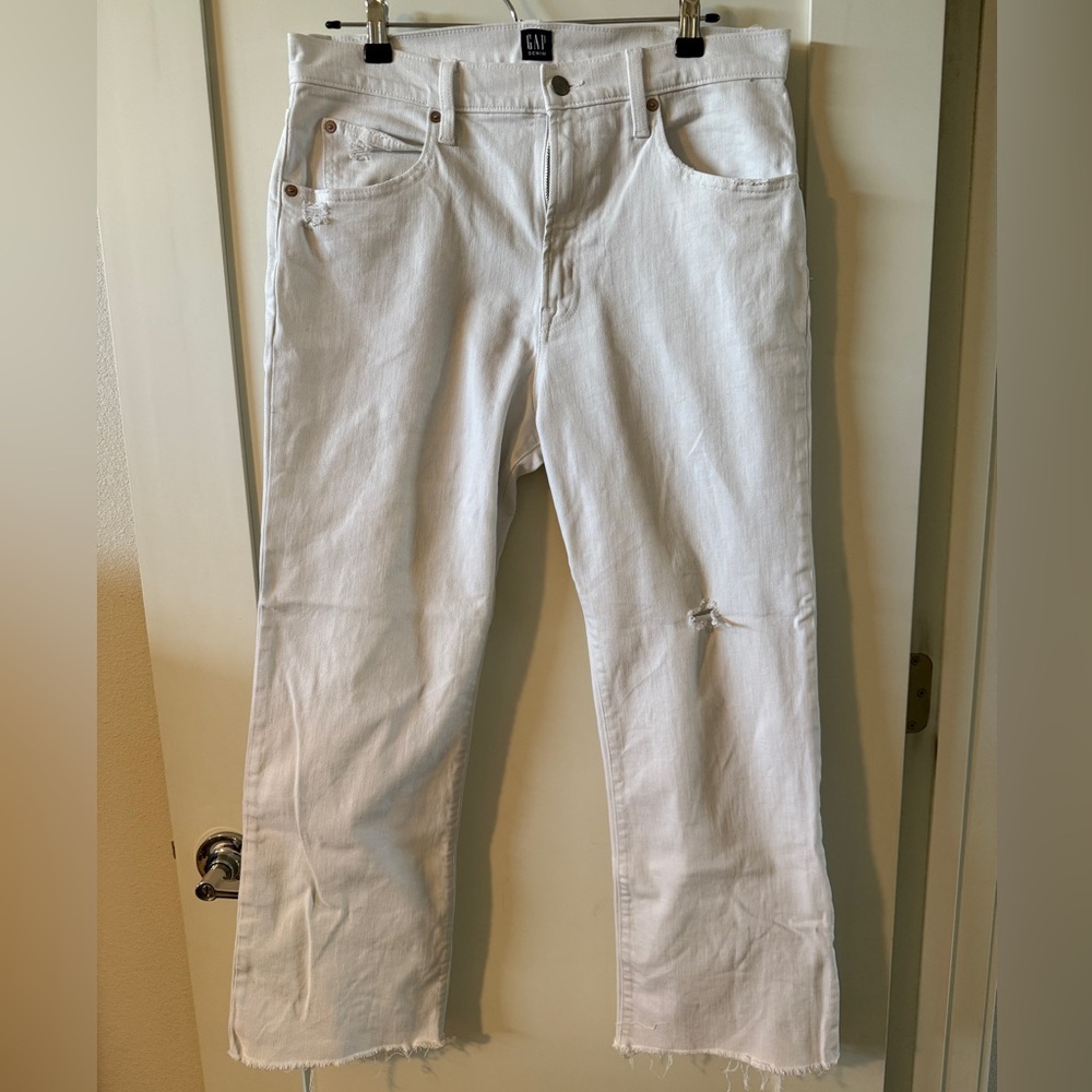 Cropped White Jeans, Size 30 by GAP